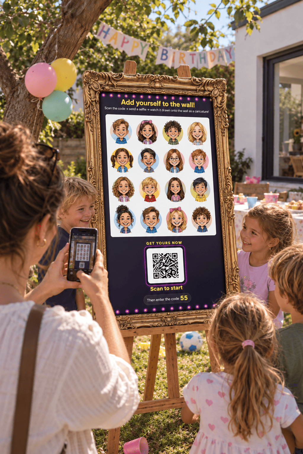 La fresque composée des portraits des invités