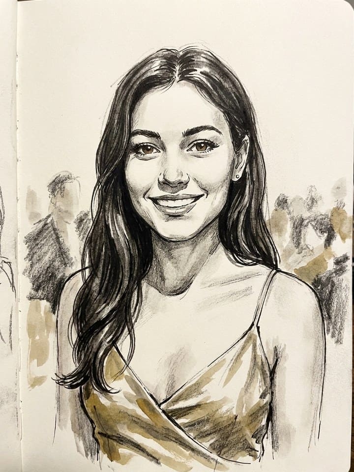 Exemple de portrait à l’encre