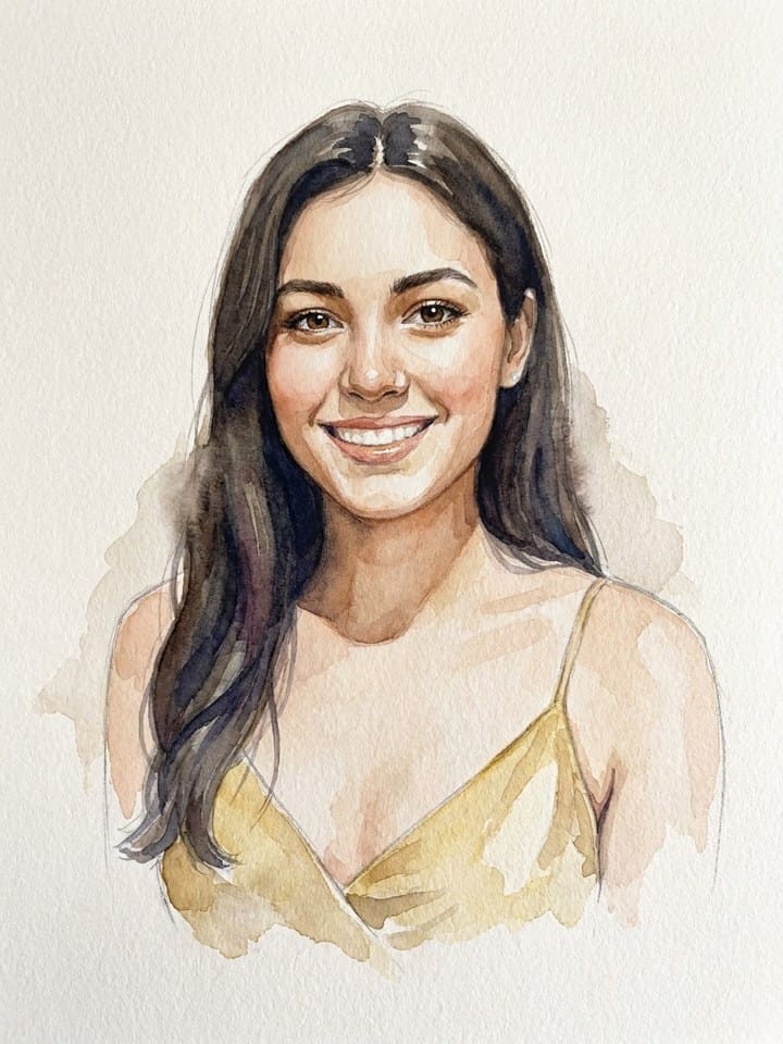 Exemple de portrait à l’aquarelle
